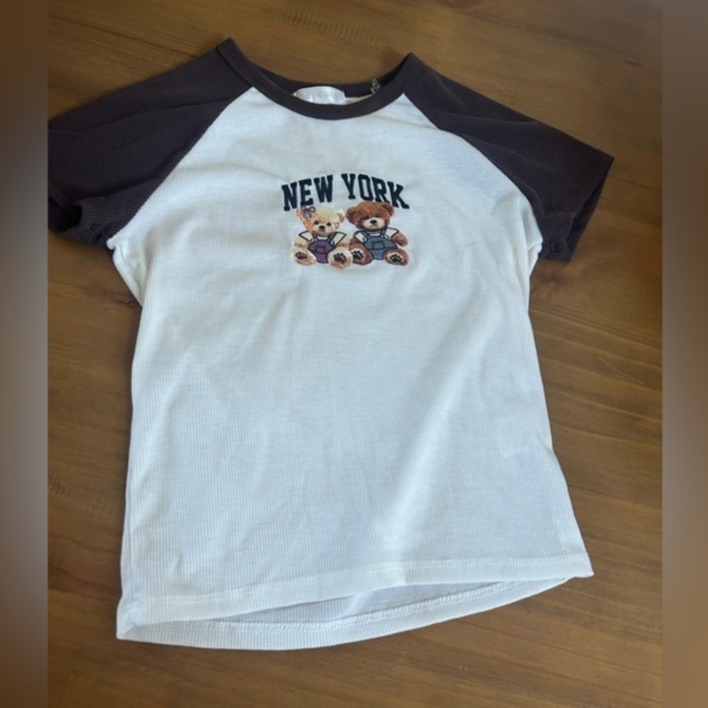 New York Graphic Tee - Brown and White